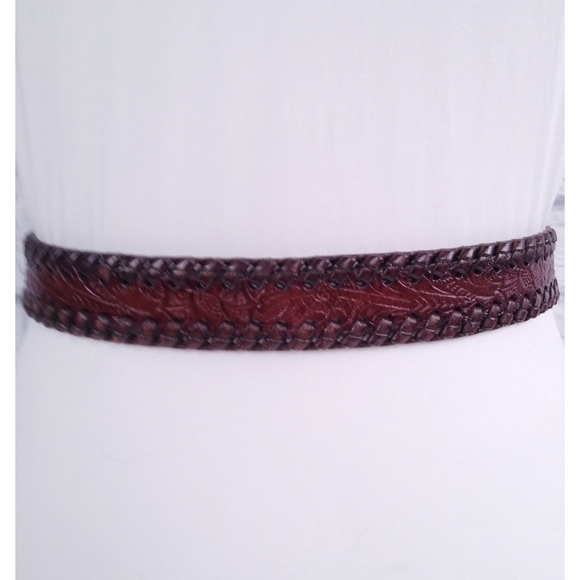 Vintage Polo Ralph Lauren Braided Leather Embossed Belt Small - Picture 4 of 8